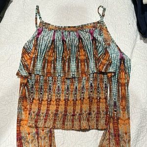 Bebe mesh off the shoulder top